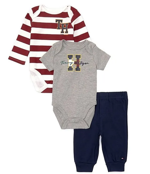 Tommy Hilfiger Baby Girls 12-24 Months Long Sleeve Allover Icon Flag Logo  Fleece Tunic Top & Solid Rib Knit Leggings Set