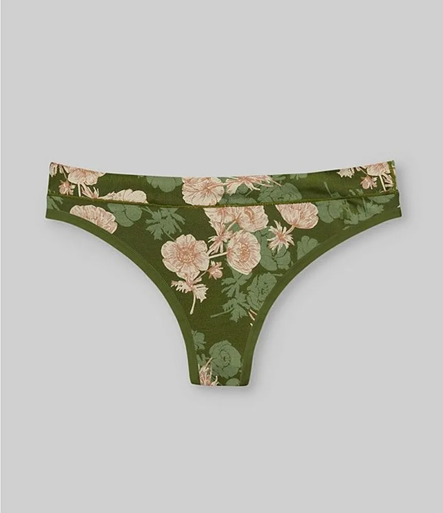 Tommy John Floral Print Second Skin Thong