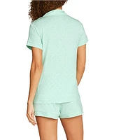 Tommy John Short Sleeve Notch Collar Shorty Tri-Blend Dotted Pajama Set