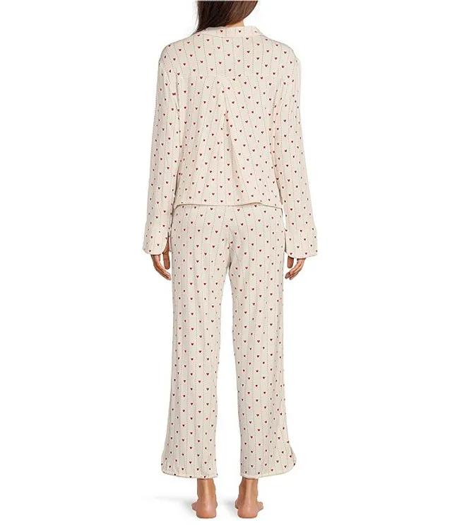 Tommy Hilfiger Women's Solid Knit Waffle Pajama Set