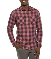 TravisMathew Cloud Flannel Plaid Long Sleeve Woven Shirt