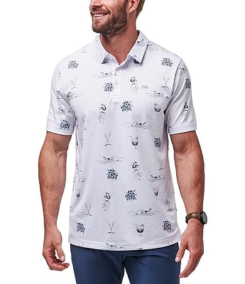 TravisMathew Performance Stretch Island Paradise Short Sleeve Polo Shirt