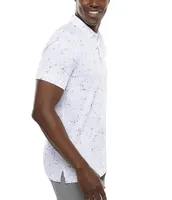 TravisMathew Performance Stretch Splatter Print Short Sleeve Polo Shirt