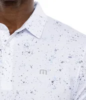 TravisMathew Performance Stretch Splatter Print Short Sleeve Polo Shirt