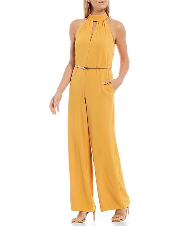 dillards yellow jumpsuit