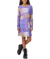 Truce Big Girls 7-16 Long Sleeve Color Block Mesh Shift Dress