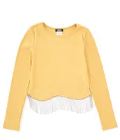 Truce Big Girls 7-16 Long Sleeve Fringe-Chain-Trimmed Sweater