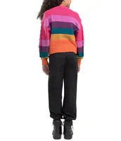 Truce Big Girls 7-16 Long Sleeve Multi Color Fringe Sweater