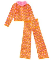 Truce Big Girls 7-16 Printed Top With Faux Fur Collar & Pant Set