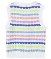 Truce Big Girls 7-16 Sleeveless Multicolor Striped Crochet Top