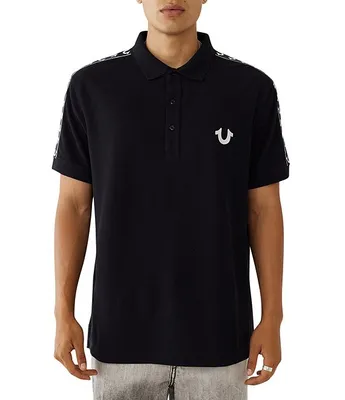 True Religion Damask Short Sleeve Polo Shirt