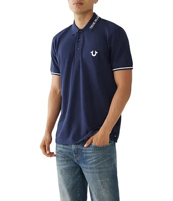 True Religion Short Sleeve Branded Collar Polo Shirt