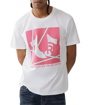 True Religion Short-Sleeve Horseshoe Cross Line T-Shirt