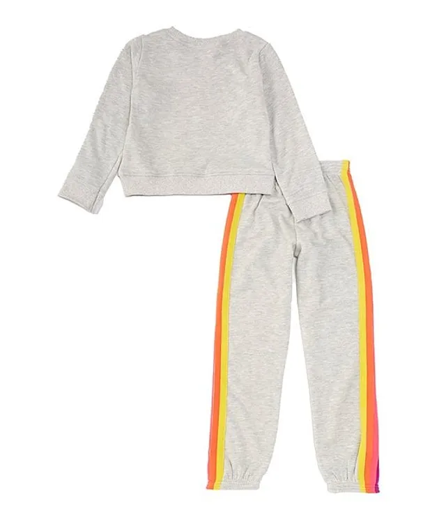 Tween Diva Big Girls 7-16 Long Sleeve Rainbow Heart Tie-Dye Sweatshirt &  Matching Jogger Pant Set