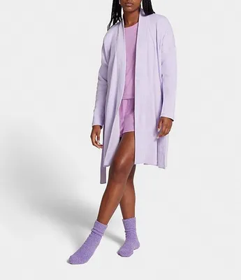 UGG® Braelyn II Solid Knit Fleece Short Wrap Cozy Robe