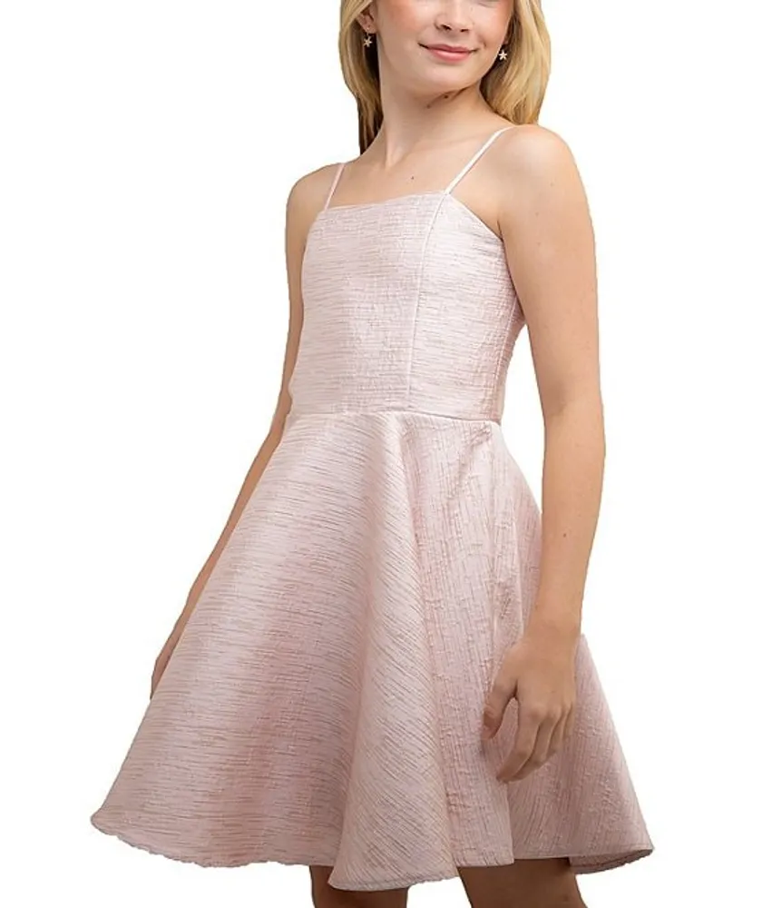 Un Deux Trois Big Girls 7-16 Fit And Flare Jacquard Dress