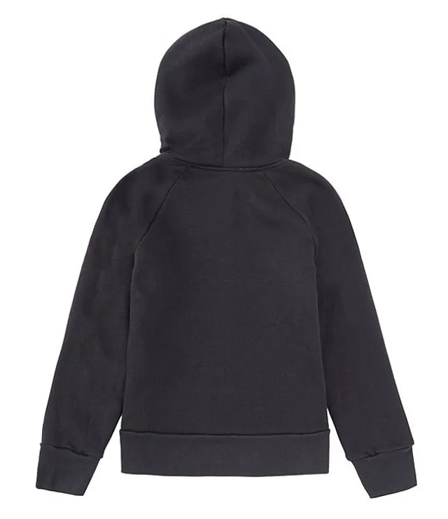 UNDER ARMOUR Girls Rival Fleece Crop Hoodie - Black/White