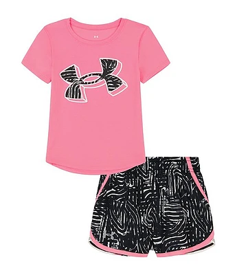 Under Armour Baby Girl 12-24 Months Short Sleeve T-Shirt & Printed Shorts Set