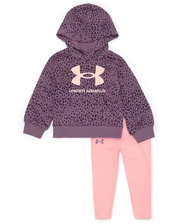 Under Armour Little Girls 2T-6X Ikat Leopard Long-Sleeve Fleece Sweatshirt  & Solid Circular-Knit Jersey Leggings Set