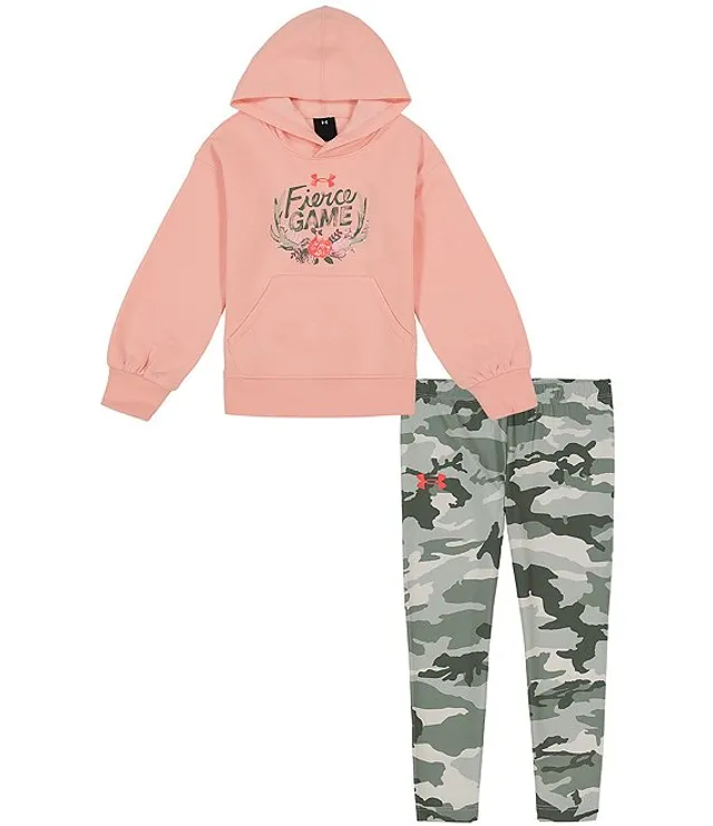 Under Armour Little Girls 2T-6X Ikat Leopard Long-Sleeve Fleece Sweatshirt  & Solid Circular-Knit Jersey Leggings Set