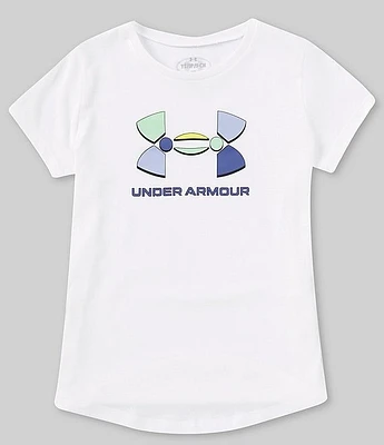 Under Armour Big Girls 7-16 Short Sleeve Colorblock Logo Graphic T-Shirt