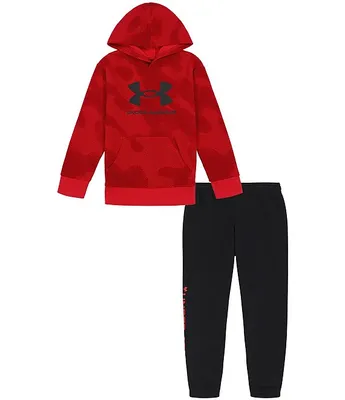 Under Armour Little Boys 2T-7 Long Sleeve Big Logo Lino Wave Hoodie & Jogger Pants Set