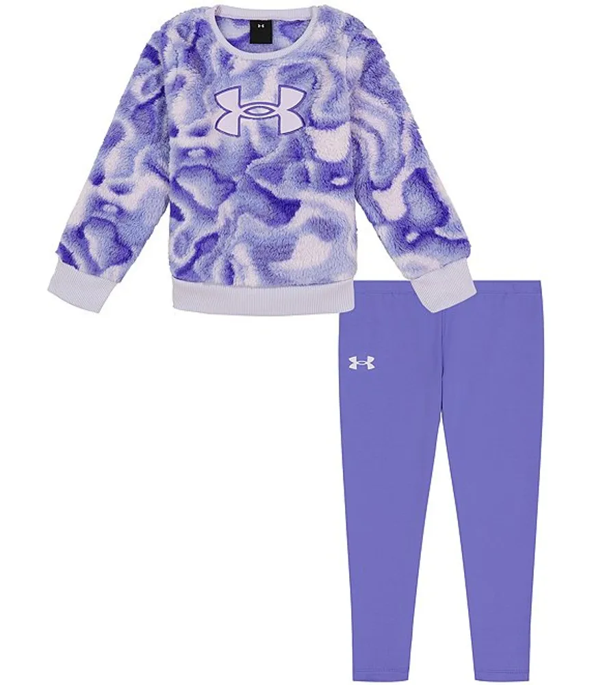 Under Armour Little Girls 2T-6X Long-Sleeve Fuzzy Contours Printed