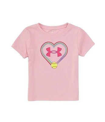 Under Armour Little Girls 2T-6X Short Sleeve UA Heart Logo T-Shirt