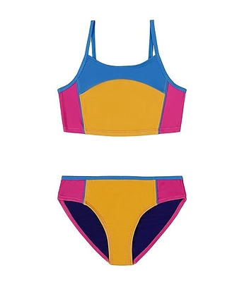 Under Armour Little Girls 4-6X Colorblock Bikini Top & Matching Hipster Bottom Two-Piece Swimsuit
