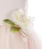 Us Angels Little Girls 2T-6X Sleeveless Classic Satin Mesh Flower Girl Dress