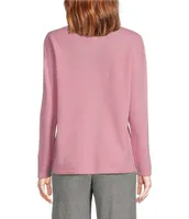 VAN WINKLE & CO. Oversized Cashmere Long Sleeve Crew Neck Coordinating Lounge Top