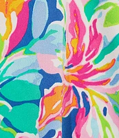 VAN WINKLE & CO. Plus Tropical Floral Print Woven Satin V-Neck Sleeveless Maxi Chemise