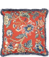 Villa by Noble Excellence Jacobean Floral Fringed Filled Euro Sham