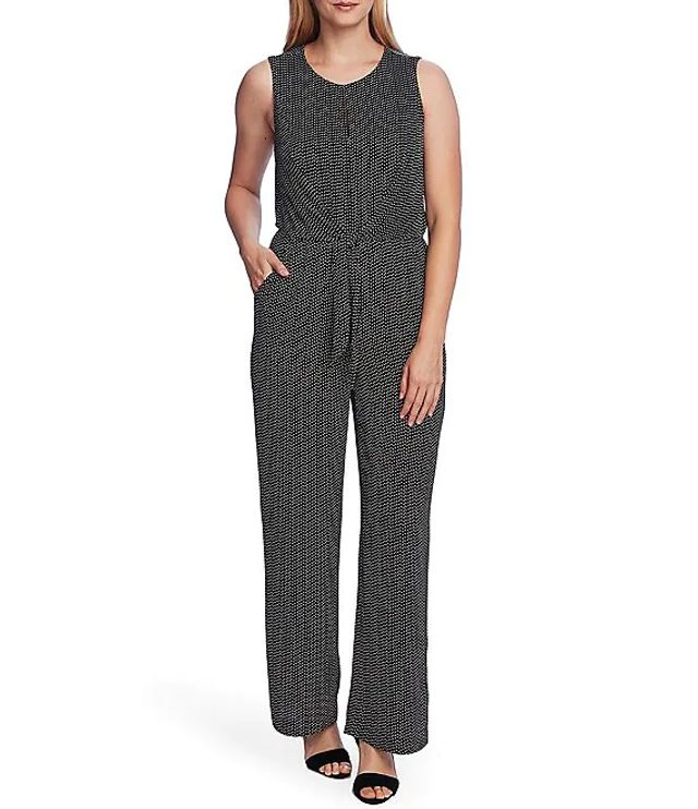 vince camuto tie front wide leg jumpsuit