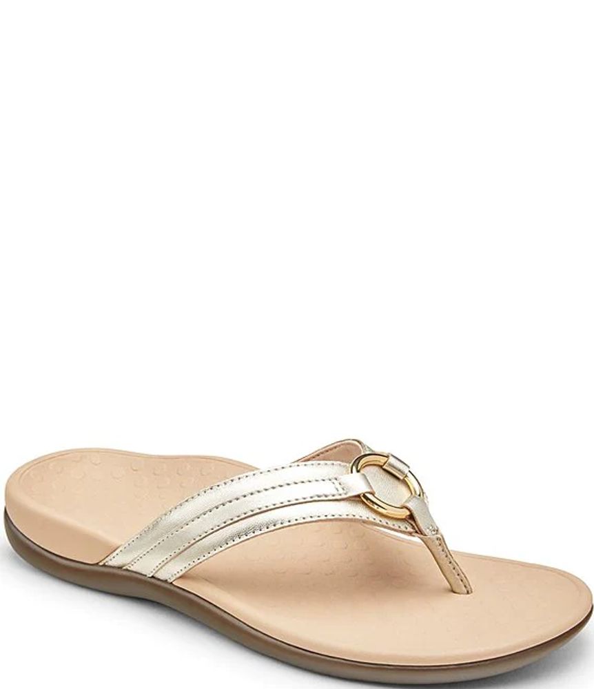 Vionic Aloe Metallic Leather Embellished Thong Sandals | The Shops at  Willow Bend