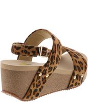 Volatile SummerLove Leopard Print Banded Wedge Sandals | Pueblo Mall