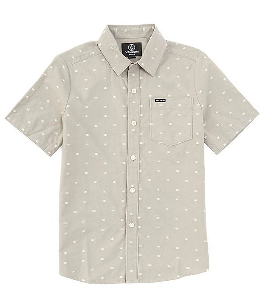 Volcom Big Boys 8-20 Short Sleeve Button Front Crown Stone Shirt