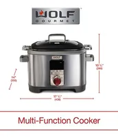 Wolf Gourmet 7 QT. Multi-Function Cooker with Red Knob
