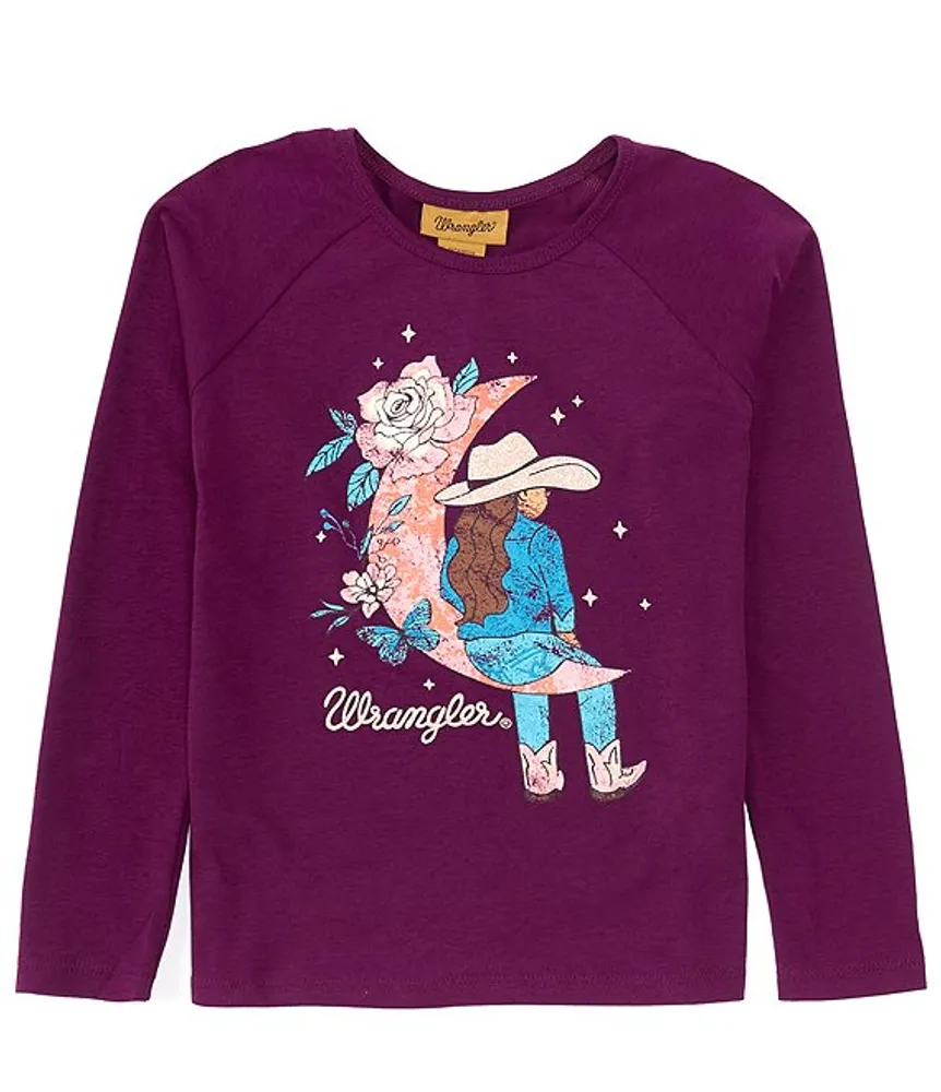 Wrangler® Little Girls 4-7 Long Sleeve Cowgirl/Moon T-Shirt | Hamilton Place