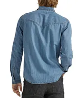 Wrangler® Long Sleeve Denim Western Shirt