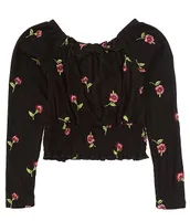 Xtraordinary Big Girls 7-16 Long Sleeve Floral Top