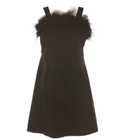 Xtraordinary Big Girls 7-16 Sleeveless Faux-Feather-Accented Shift Dress