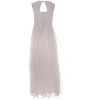 Xtraordinary Big Girls 7-16 Sleeveless Glitter-Accented-Lace Bodice/Shirred-Skirted Long Ballgown