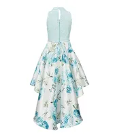 Xtraordinary Big Girls 7-16 Sleeveless Lace-Bodice/Floral-Printed High-Low-Hem Dress