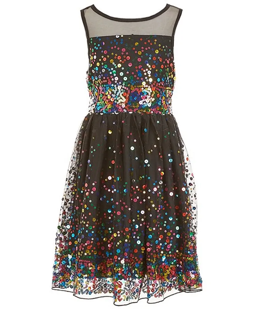 Xtraordinary Big Girls 7-16 Sleeveless Sequin-Embellished Fit-And-Flare Dress