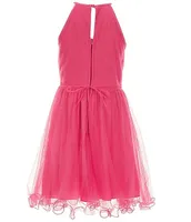 Xtraordinary Big Girls 7-16 Sleeveless Studded Bodice Pleated Tulle Fit-And-Flare Dress