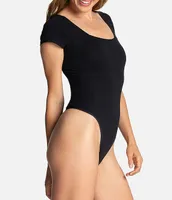 Yummie Annette Square Neck Cap Sleeve Shaping Bodysuit