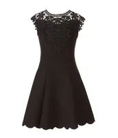 Zunie Big Girls 7-16 Crochet Lace Scallop-Hem A-Line Dress