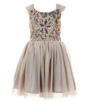 Zunie Big Girls 7-16 Sleeveless Sequin-Embellished Bodice/Mesh-Skirted Dress