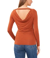 1. STATE Boat Neck Long Sleeve Back Cut Out Blouse